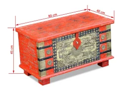 Acessórios De Arrumação|vidaxl Arca arrumos madeira de mangueira 80x40x45 cm Vermelho