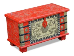 Best Arca arrumos madeira de mangueira 80x40x45 cm PT139700 Vermelho