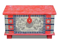 Best Arca arrumos madeira de mangueira 80x40x45 cm PT139700 Vermelho