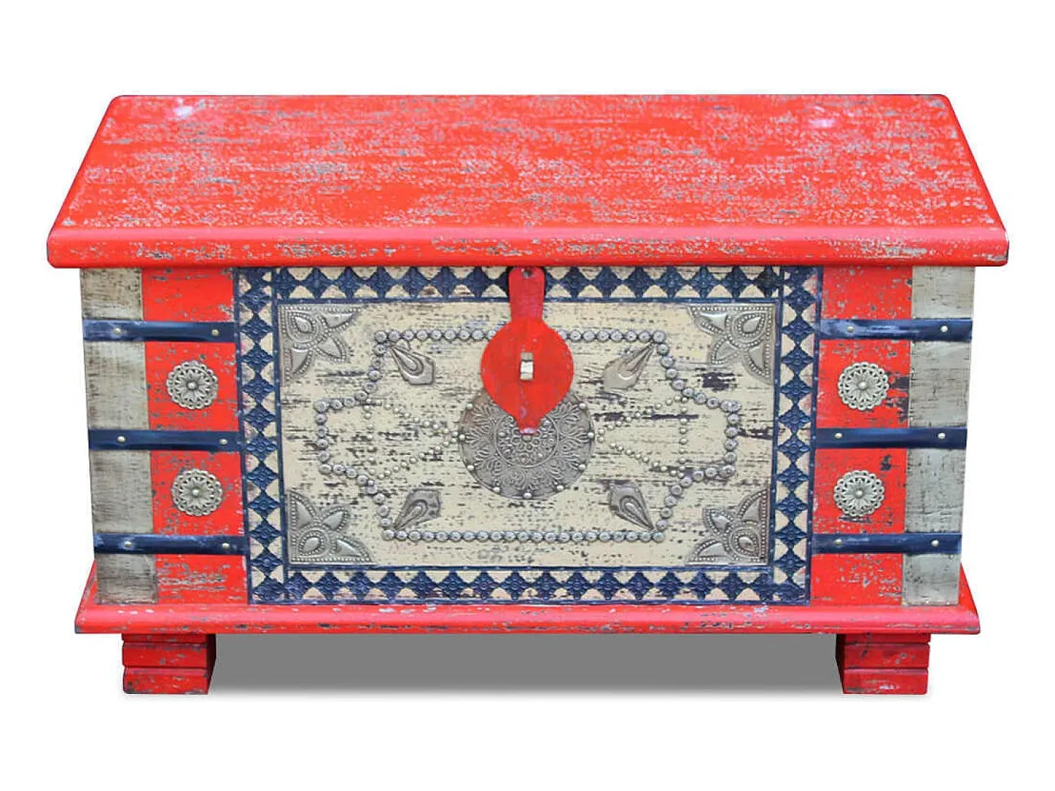 Best Arca arrumos madeira de mangueira 80x40x45 cm PT139700 Vermelho