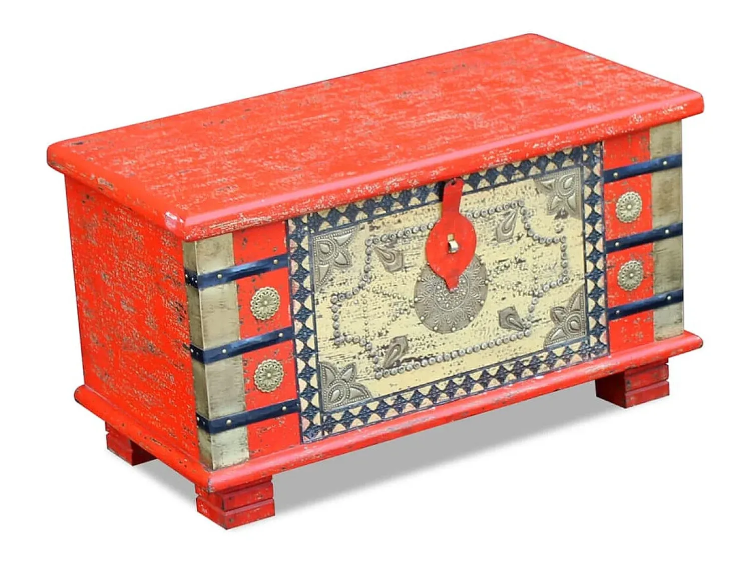 Best Arca arrumos madeira de mangueira 80x40x45 cm PT139700 Vermelho
