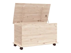 Acessórios De Arrumação|vidaxl Arca de arrumação c/ rodas ALTA 73x39,5x43 cm pinho maciço Natural claro