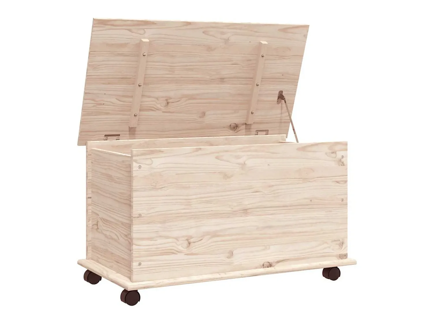 Acessórios De Arrumação|vidaxl Arca de arrumação c/ rodas ALTA 73x39,5x43 cm pinho maciço Natural claro