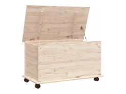 Acessórios De Arrumação* Arca de arrumação c/ rodas ALTA 73x39,5x44 cm pinho maciço PT406088 Castanho