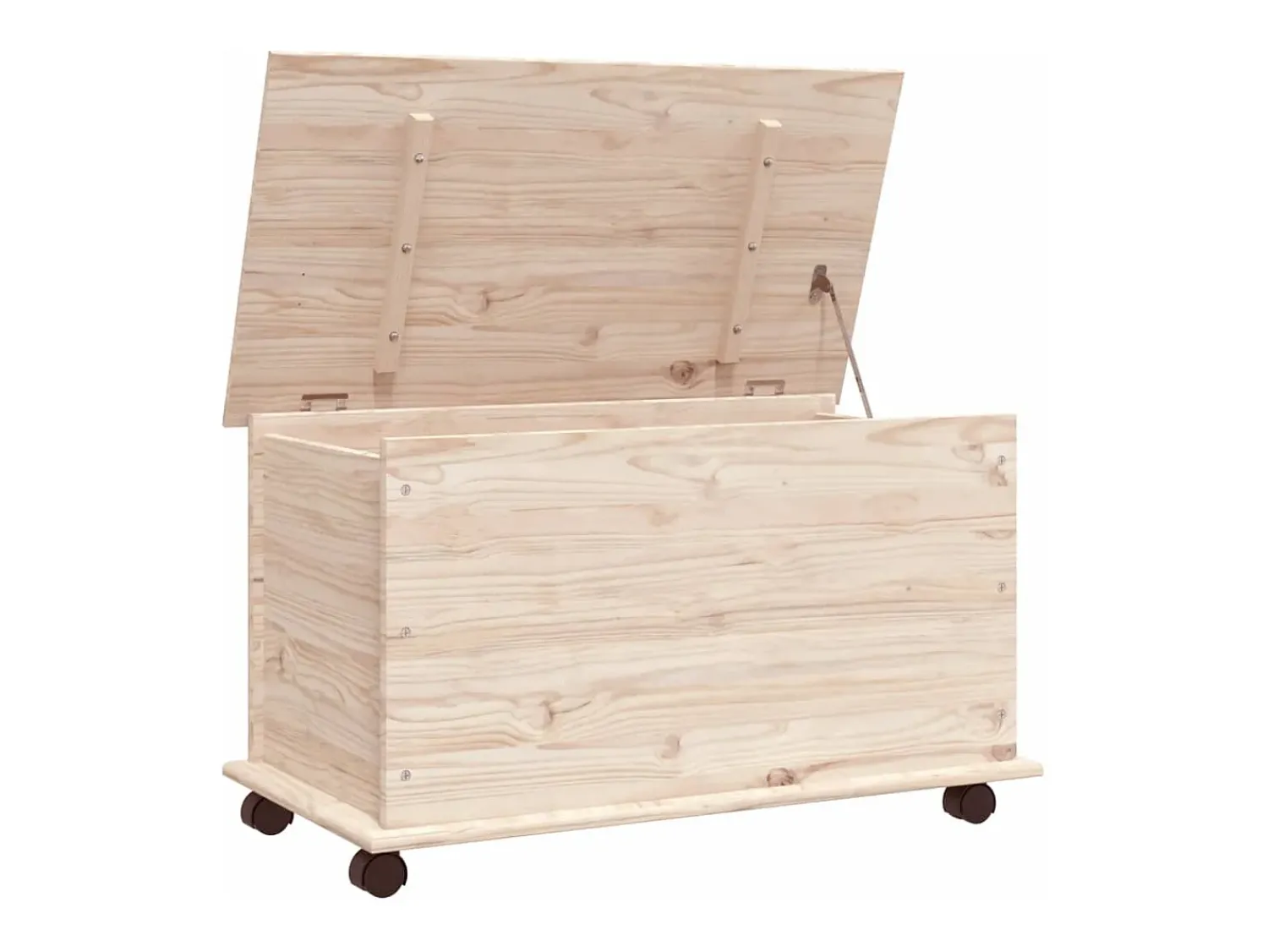 Acessórios De Arrumação* Arca de arrumação c/ rodas ALTA 73x39,5x44 cm pinho maciço PT406088 Castanho