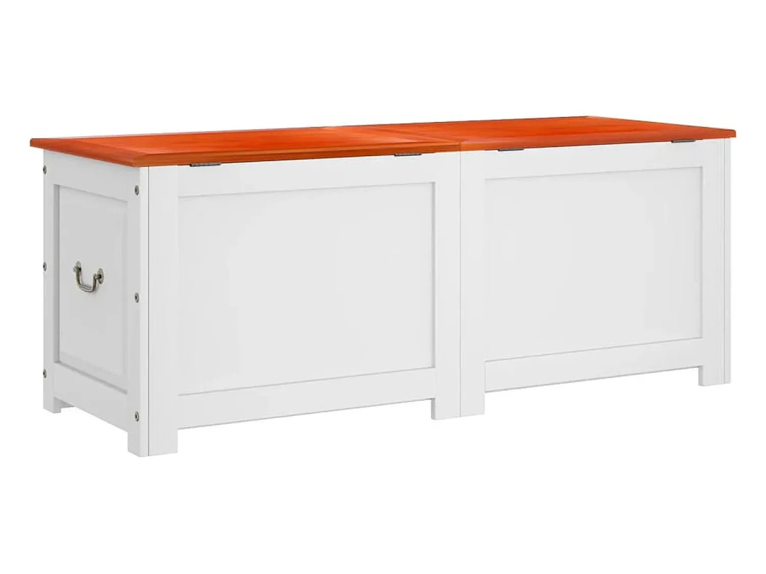 Sale vidaxl Arca de arrumação c/ tampa acácia maciça castanho e Branco