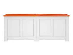 Sale vidaxl Arca de arrumação c/ tampa acácia maciça castanho e Branco