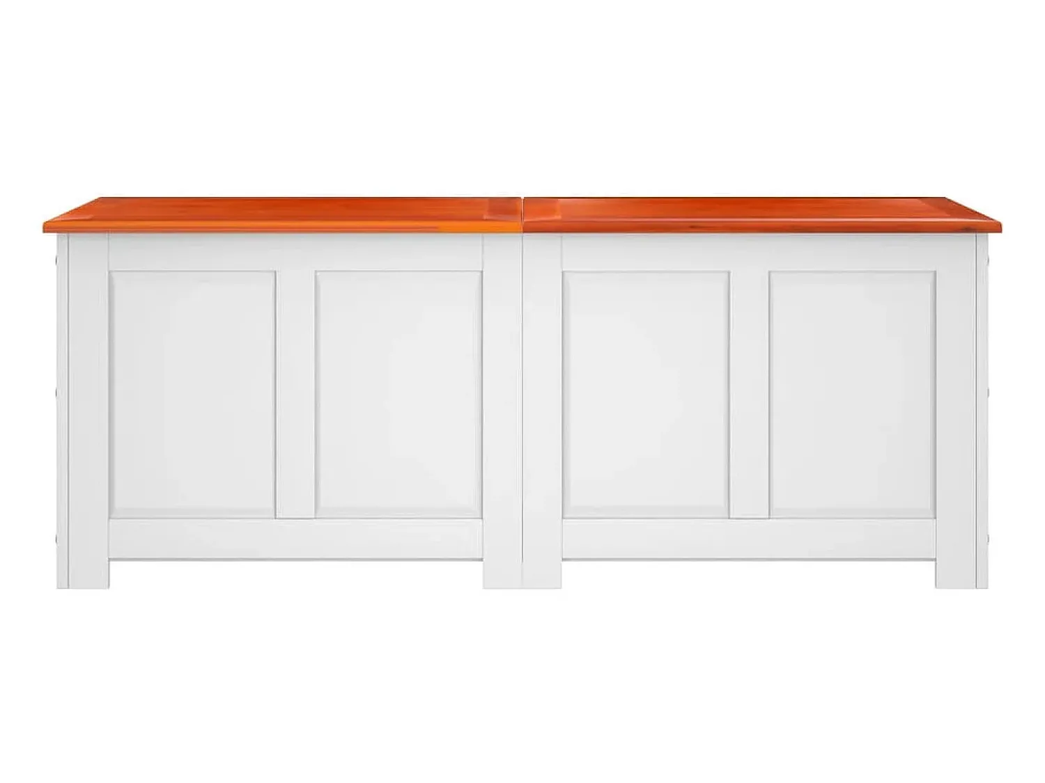 Sale vidaxl Arca de arrumação c/ tampa acácia maciça castanho e Branco