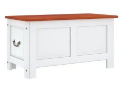 Online Arca de arrumação c/ tampa acácia maciça castanho e PT953586 Branco