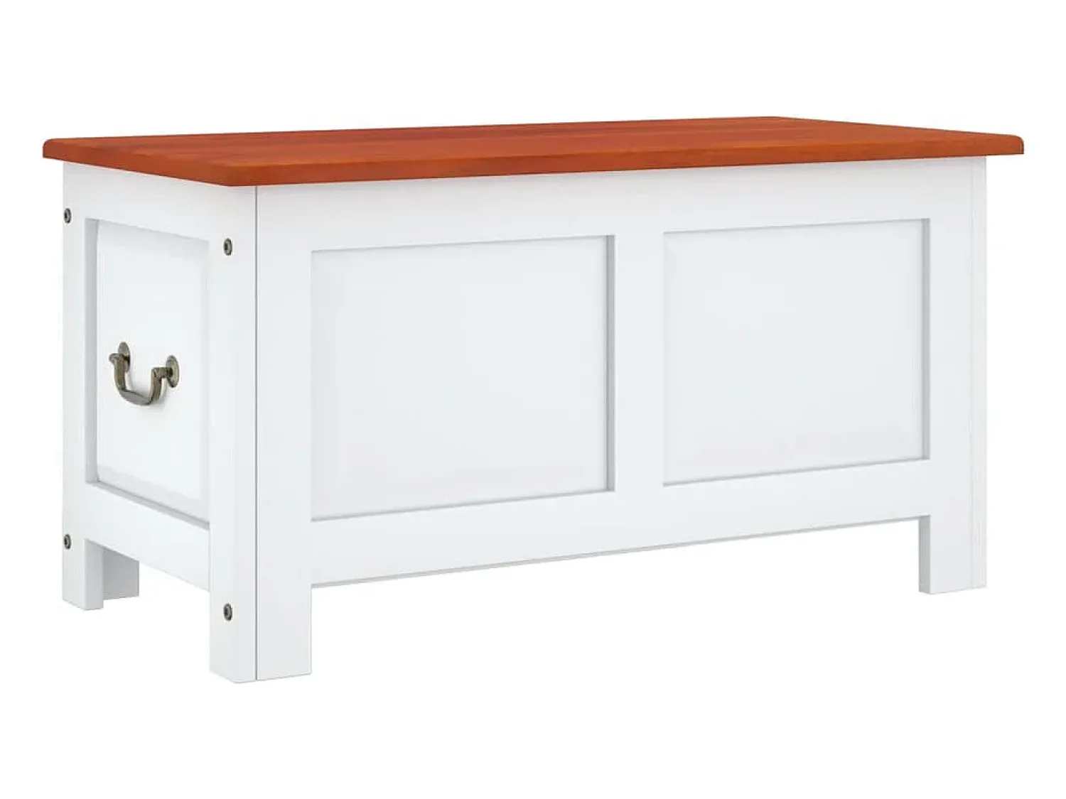 Online Arca de arrumação c/ tampa acácia maciça castanho e PT953586 Branco