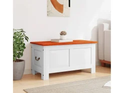 Online Arca de arrumação c/ tampa acácia maciça castanho e PT953586 Branco