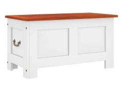 Acessórios De Arrumação* Arca de arrumação c/ tampa acácia maciça castanho e PT934312 Branco