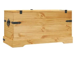 Hot vidaxl Arca de arrumação Corona Range em pinho mexicano 91x49,5x47 cm Natural claro