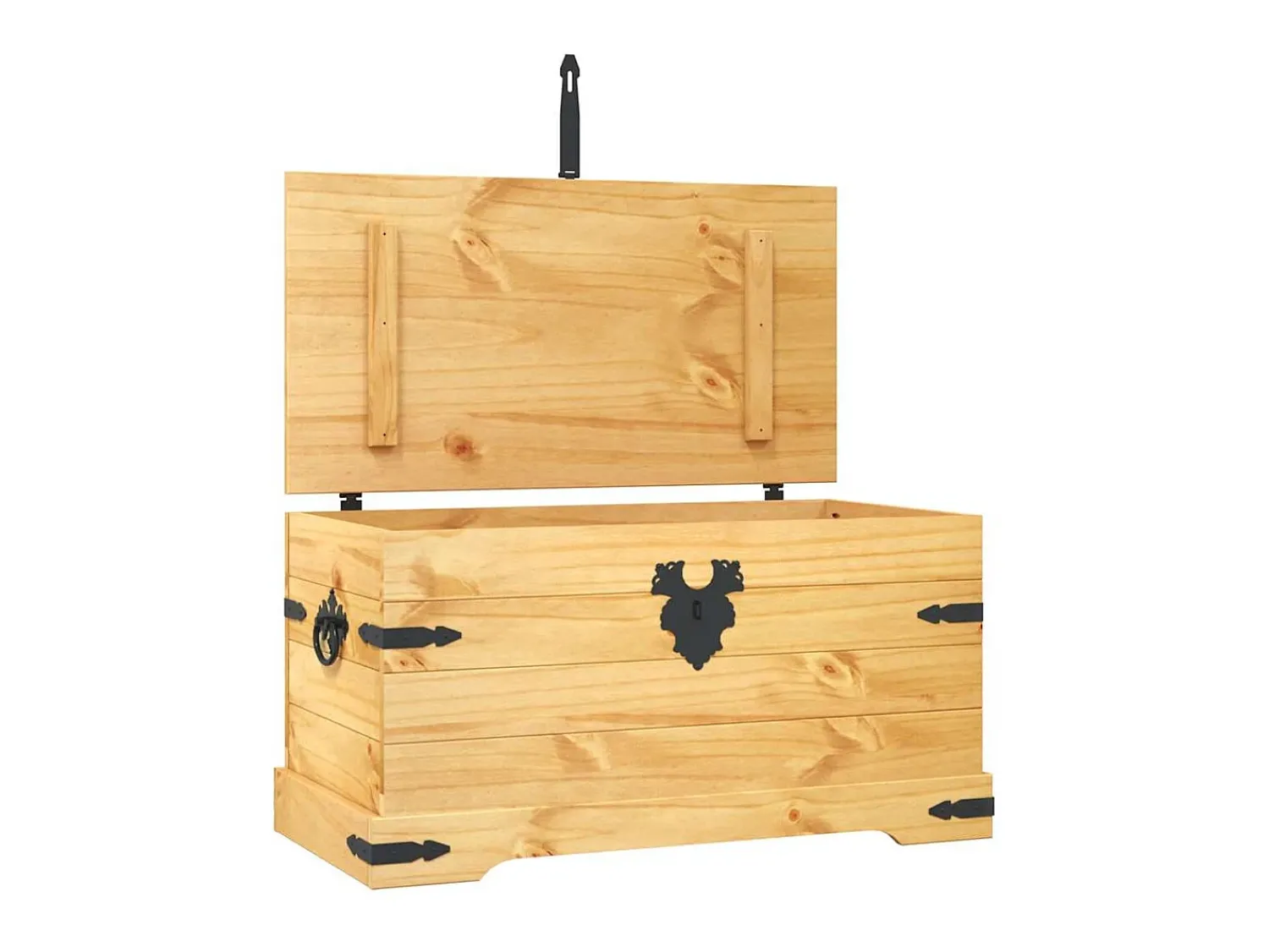 Hot vidaxl Arca de arrumação Corona Range em pinho mexicano 91x49,5x47 cm Natural claro