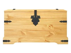 Hot vidaxl Arca de arrumação Corona Range em pinho mexicano 91x49,5x47 cm Natural claro