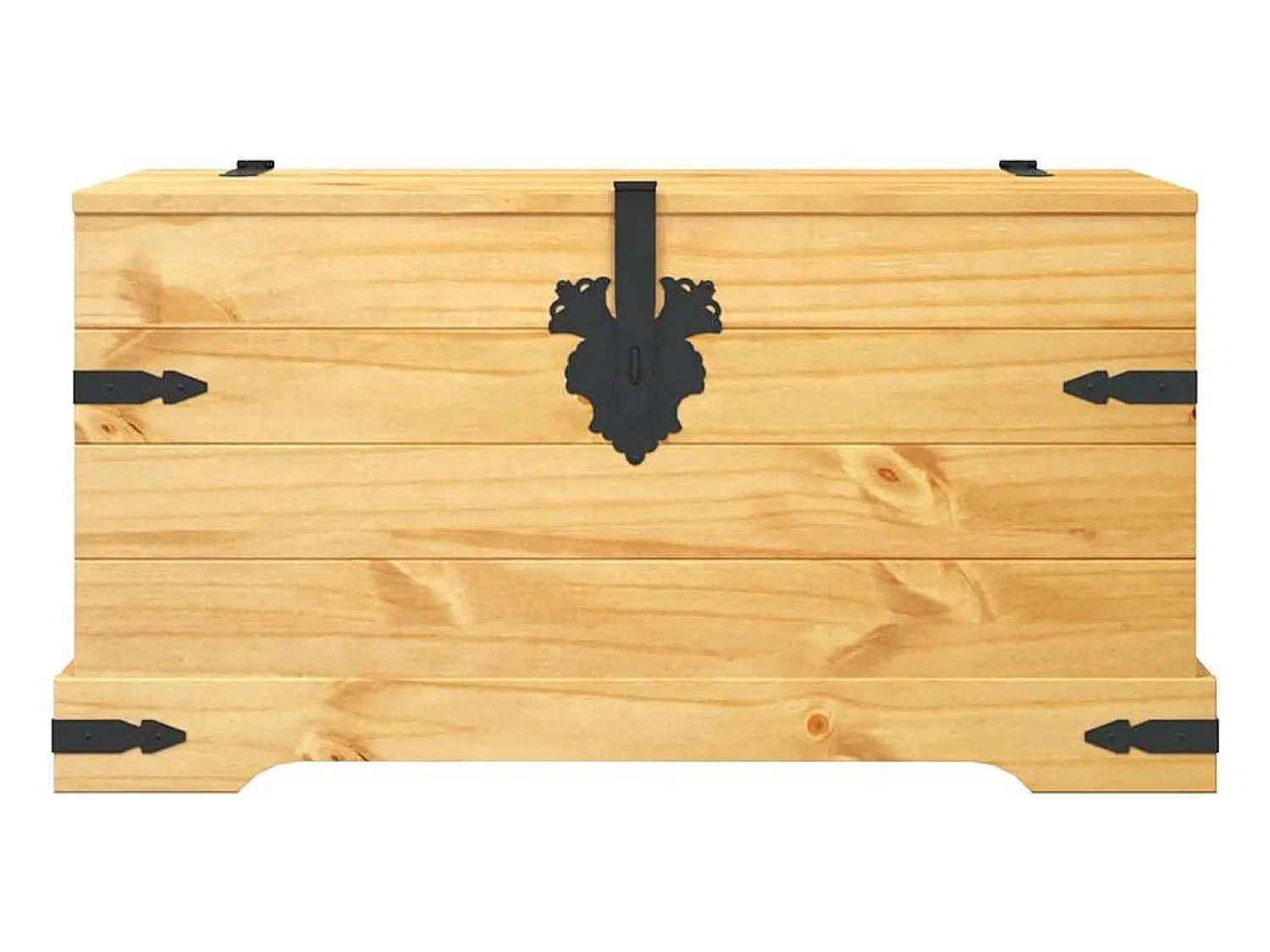 Hot vidaxl Arca de arrumação Corona Range em pinho mexicano 91x49,5x47 cm Natural claro