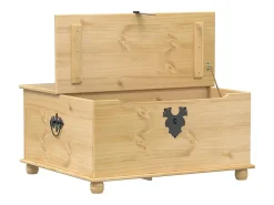 vidaxl Arca de arrumação Corona 90x78x45 cm madeira de pinho maciça^ Acessórios De Arrumação