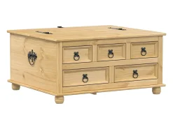 Hot Arca de arrumação Corona 90x78x45 cm madeira de pinho maciça PT455173 Castanho