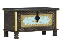 Sale vidaxl Arca de arrumação 80x40x45 cm madeira de mangueira maciça Preto
