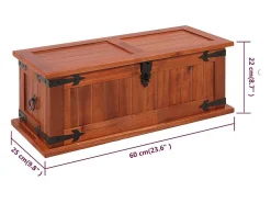 Acessórios De Arrumação|vidaxl Arca de arrumação 60x25x22 cm madeira de acácia maciça Natural claro