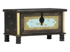 Acessórios De Arrumação* Arca de arrumação 80x40x45 cm madeira de mangueira maciça PT214824 Preto