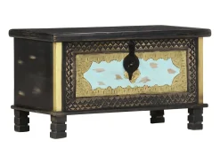 Acessórios De Arrumação* Arca de arrumação 80x40x45 cm madeira de mangueira maciça PT214824 Preto