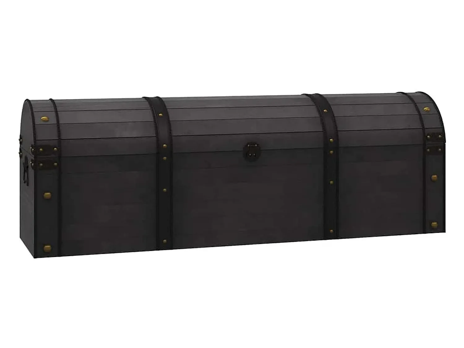 Acessórios De Arrumação|vidaxl Arca para arrumação madeira maciça estilo vintage 120x30x40 cm Preto