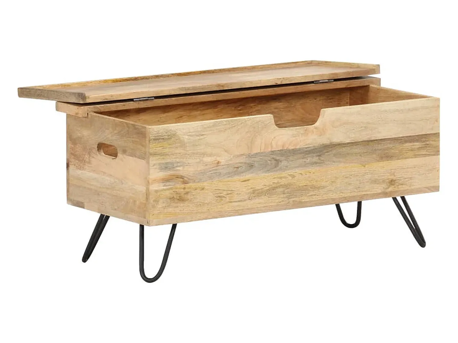 Sale vidaxl Arca 90x40x45 cm cm madeira de mangueira maciça Natural claro