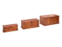 Acessórios De Arrumação*vidaxl Arcas de arrumação 3 pcs madeira de acácia maciça Natural claro