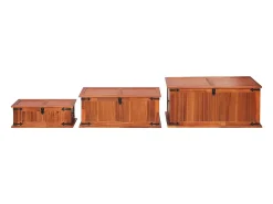 Acessórios De Arrumação*vidaxl Arcas de arrumação 3 pcs madeira de acácia maciça Natural claro