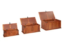 Acessórios De Arrumação*vidaxl Arcas de arrumação 3 pcs madeira de acácia maciça Natural claro