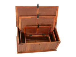 Acessórios De Arrumação*vidaxl Arcas de arrumação 3 pcs madeira de acácia maciça Natural claro