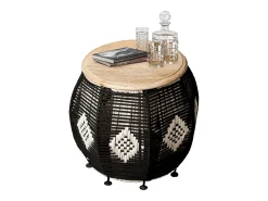 Loft24 Arion | Mesa de apoio em Madeira de Manga Castanho Preto 43 cm^ Mesa De Apoio