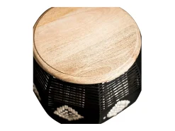 Loft24 Arion | Mesa de apoio em Madeira de Manga Castanho Preto 43 cm^ Mesa De Apoio