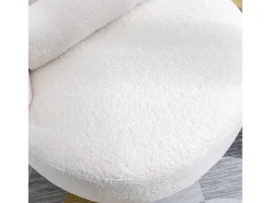 Poltrona*DripeX Armacha giradora em tecido de pelúcia branca com travesseiro lombar e pé de metal - máximo 100kg - 65x65x73cm Branco