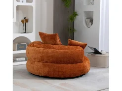 Poltrona|DripeX Armchair Pouf Pouf - tecido de lagarta laranja - com 3 travesseiros - Max 250kg Load - 108x108x52cm Cor de laranja