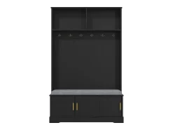 Sale Merax Armário - 120 x 40 x 191 cm - com sapateira + guarda-roupa + 6 ganchos triplos - aglomerado - Preto