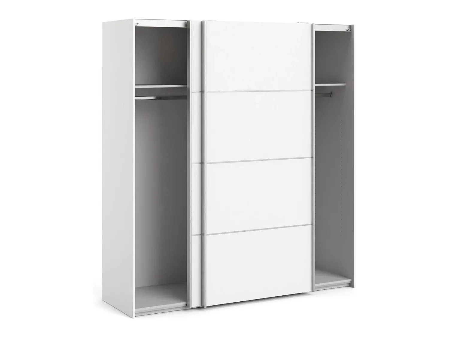 Online Dmora Armário Accadia de 2 portas, mobiliário de quarto, roupeiro, roupeiro, 182x64 h202 cm, Branco