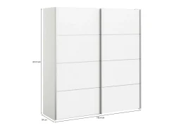 Online Dmora Armário Accadia de 2 portas, mobiliário de quarto, roupeiro, roupeiro, 182x64 h202 cm, Branco