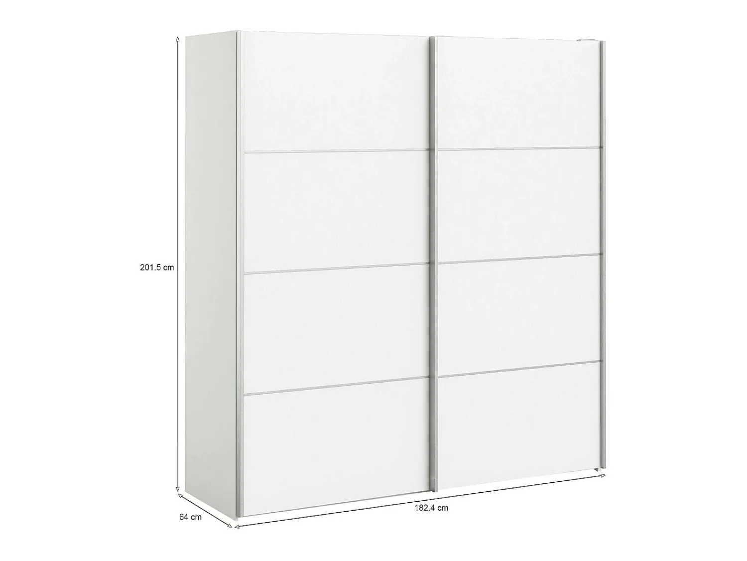 Online Dmora Armário Accadia de 2 portas, mobiliário de quarto, roupeiro, roupeiro, 182x64 h202 cm, Branco