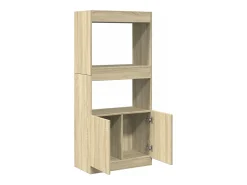 Vitrina|vidaxl Armário alto 63x33x140 cm derivados de madeira carvalho sonoma Castanho