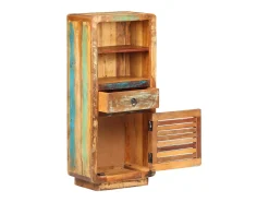 vidaxl Armário alto 45x32x110 cm madeira recuperada maciça^ Prateleira