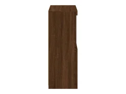 vidaxl Armário apoio c/ luzes LED derivados madeira carvalho castanho Natural claro