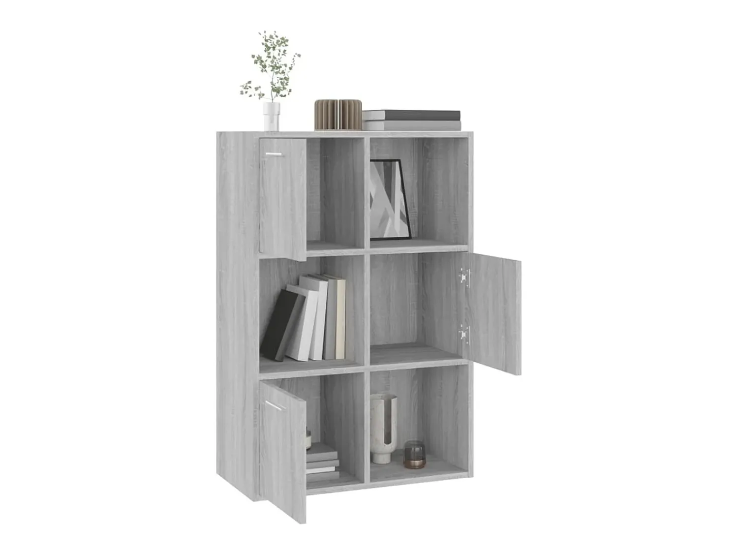 Vitrina*vidaxl Armário arrumação 60x29,5x90 cm cor sonoma Cinzento