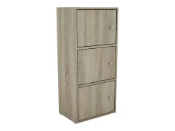 Móvel De Arrumação| Armário auxiliar Plea com 3 portas, carvalho Sonoma, 42 x 91,5 x 28,6 cm, sala de estar Castanho