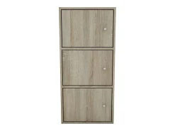 Móvel De Arrumação| Armário auxiliar Plea com 3 portas, carvalho Sonoma, 42 x 91,5 x 28,6 cm, sala de estar Castanho