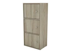 Móvel De Arrumação| Armário auxiliar Plea com 3 portas, carvalho Sonoma, 42 x 91,5 x 28,6 cm, sala de estar Castanho