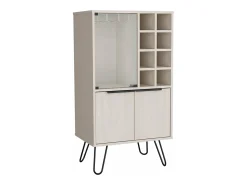 Móvel De Bar*TuHome armário bar em melamina aster com 8 suportes para garrafas, 9 suportes para copos e arrumação inferior , , 109,4 cm X 59,6 cm X 40 cm Branco