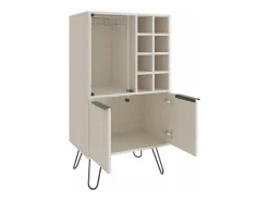 Móvel De Bar*TuHome armário bar em melamina aster com 8 suportes para garrafas, 9 suportes para copos e arrumação inferior , , 109,4 cm X 59,6 cm X 40 cm Branco