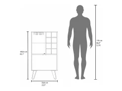 Móvel De Bar*TuHome armário bar em melamina aster com 8 suportes para garrafas, 9 suportes para copos e arrumação inferior , , 109,4 cm X 59,6 cm X 40 cm Branco